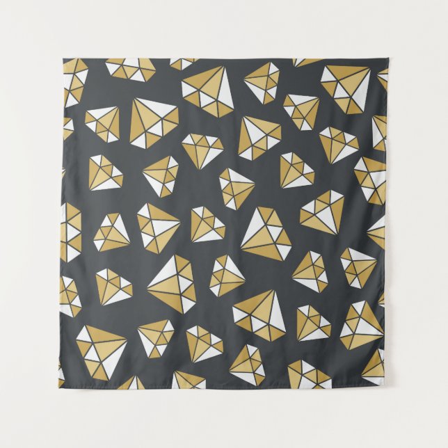 Gemstone Themed Vintage Seamless Pattern. Tapestry (Front)