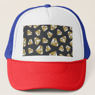 Gemstone Themed Vintage Seamless Pattern. Trucker Hat