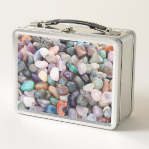 Gemstones Crystals Pebbles Metal Lunch Box