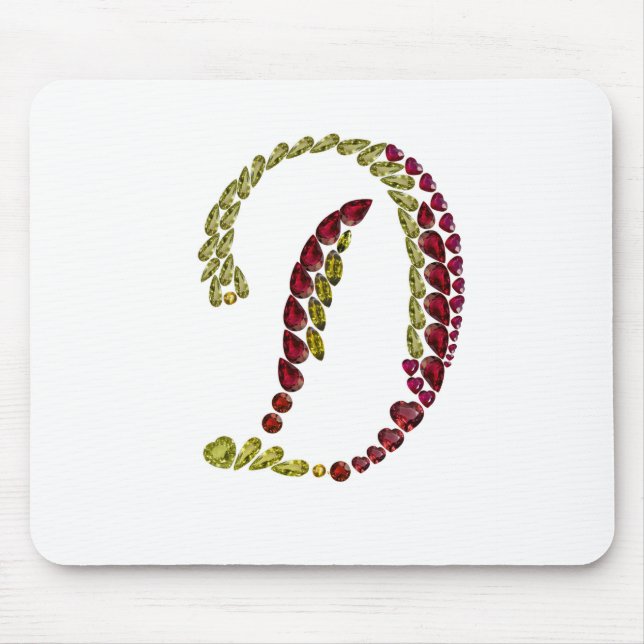 Gemstones Initial Letter D Mouse Mat (Front)