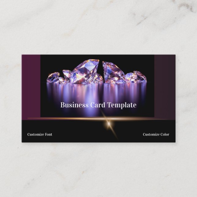 Gemstones Jewellery Diamonds Business Card (Front)