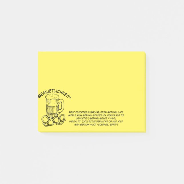 "“Gemuetlichkeit”" Post-it Notes (Front)