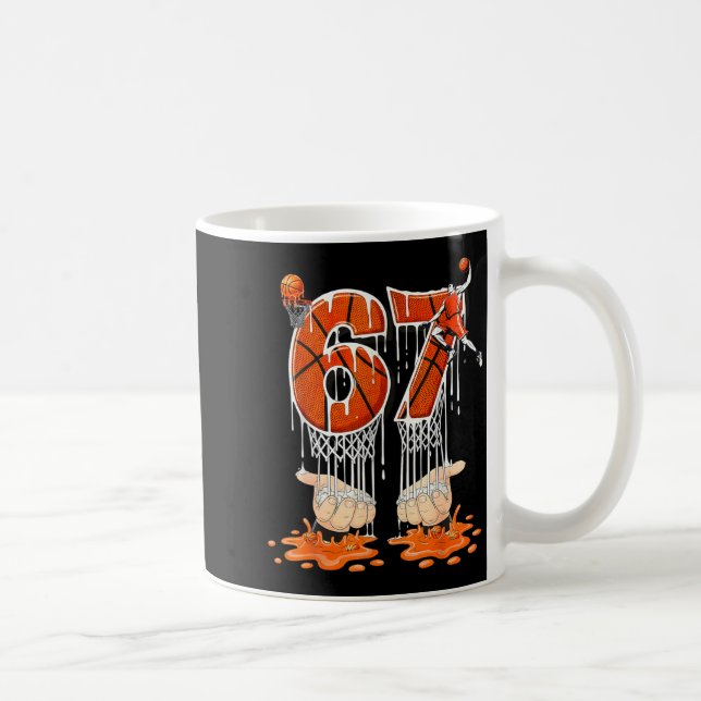 Gen Alpha Slang Kids 67 Basketball Ice Cream Drip  Coffee Mug (Right)
