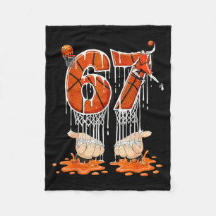 Gen Alpha Slang Kids 67 Basketball Ice Cream Drip  Fleece Blanket
