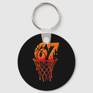 Gen Alpha Slang Kids 67 Basketball Ice Cream Drip  Key Ring