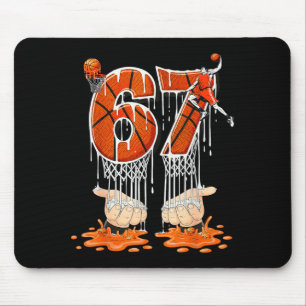 Gen Alpha Slang Kids 67 Basketball Ice Cream Drip  Mouse Mat