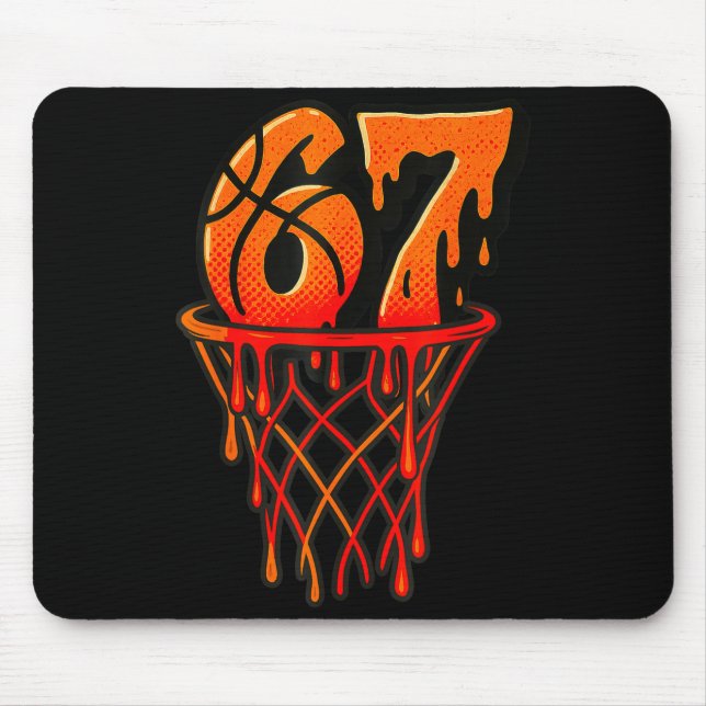 Gen Alpha Slang Kids 67 Basketball Ice Cream Drip  Mouse Mat (Front)
