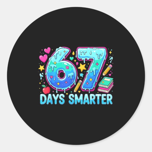 Gen Alpha Slang Kids 67 Teacher Students 67 Days S Classic Round Sticker (Front)