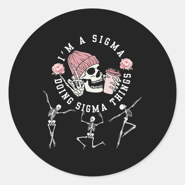 Gen Alpha Slang Sigma Gyatt Rizz Skibidi No Cap I' Classic Round Sticker (Front)