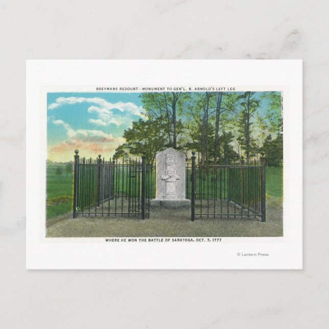 Gen Benedict Arnold's Left Leg Monument Postcard (Front)