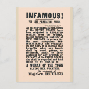 gen Butler New Orleans, Civil War Postcard