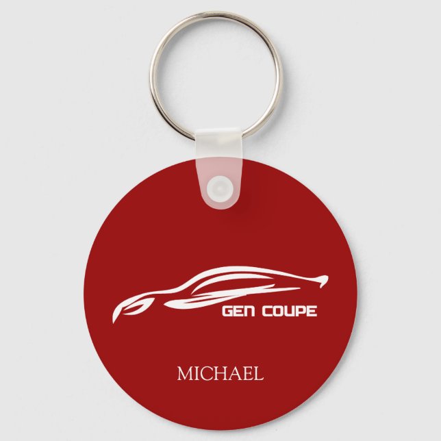 Gen Coupe White Silhouette Logo Key Ring (Front)