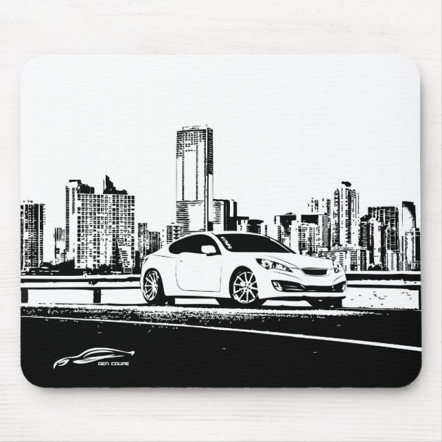 Gen Coupe with City Scape backdrop Mouse Mat (Front)