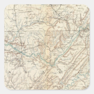 Gen map XIV Square Sticker