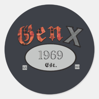 Gen X 1969 Classic Round Sticker