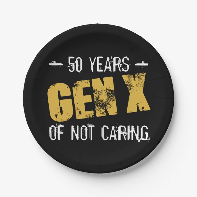Gen X 50 Birthday Paper Plate (Front)