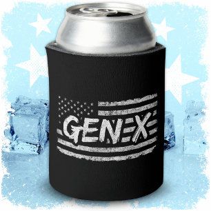 Gen X Gen Xer Generation X American Flag Gen X Can Cooler
