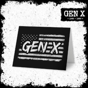 Gen X Gen Xer Generation X American Flag Gen X Card