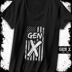 Gen X Gen Xer Generation X American Flag Gen X T-Shirt