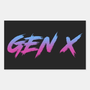 Gen X Generation X Retro Vintage Rectangular Sticker