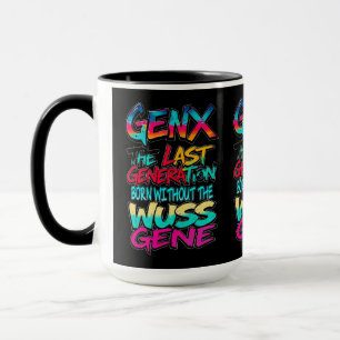 Gen X Humour Black Mug