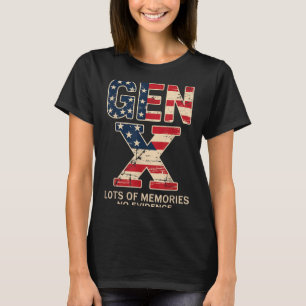 Gen X Lots Of Memories No Evidence Funny Retro Pat T-Shirt