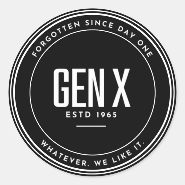 GEN X: The Forgotten Classic Round Sticker (Front)