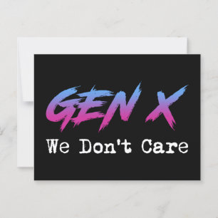 Gen X - We Don't Care Postcard