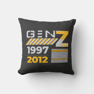 Gen Z 1997 2012 Graphic T-Shirt Design Cushion