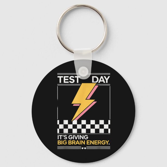 Gen Z Bruh Testing Day Teachers Its Giving Big Bra Key Ring (Front)