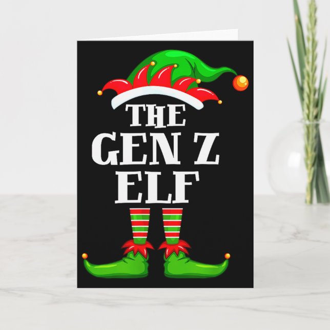 Gen Z Elf Matching Family Group Christmas Party Py Card (Front)
