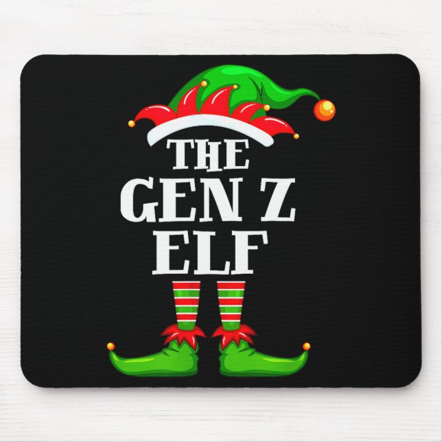 Gen Z Elf Matching Family Group Christmas Party Py Mouse Mat (Front)