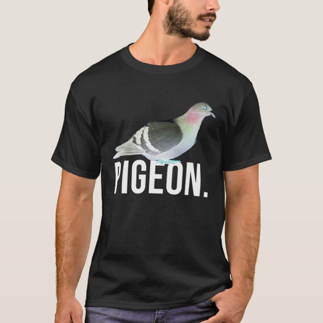 Gen Z Humor Pigeon Inverted Colors T-Shirt (Front)