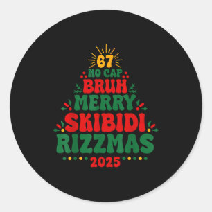 Gen Z Teen Slang Christmas 2025 Brainrot Meme Teen Classic Round Sticker