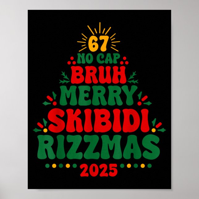 Gen Z Teen Slang Christmas 2025 Brainrot Meme Teen Poster (Front)