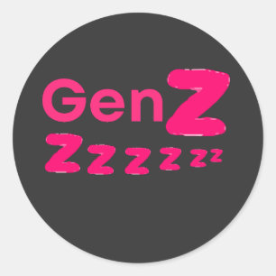 Gen Zzzzz – Sleepy Gen Z Humour Classic Round Sticker