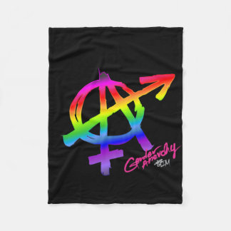 Gender Anarchy (Large A) - Rainbow Pride Colours Fleece Blanket