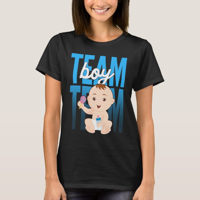 Gender Announcement  Team Boy Baby Party Reveal Pr T-Shirt (Front)