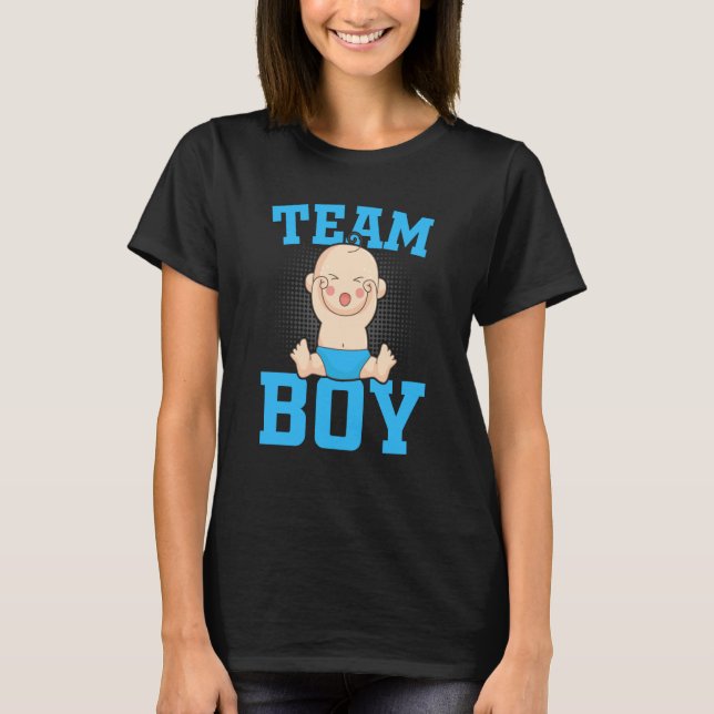 Gender Announcement Team Boy Baby Party Reveal Pre T-Shirt (Front)
