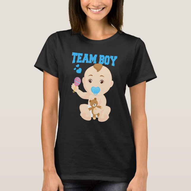 Gender Announcement Team Boy Baby Party Reveal Pre T-Shirt (Front)