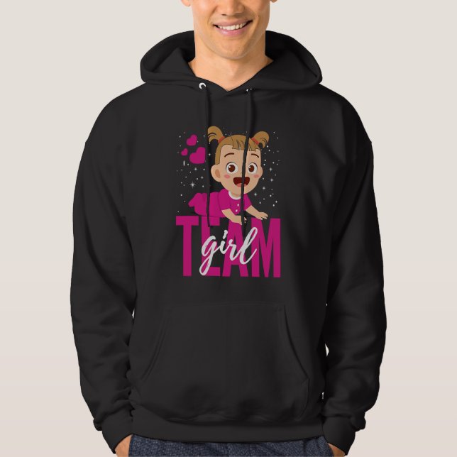 Gender Announcement  Team Girl Baby Party Reveal P Hoodie (Front)