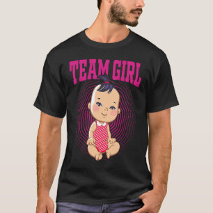Gender Announcement Team Girl Baby Party Reveal P T-Shirt