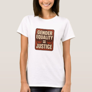 Gender Equality = Justice – Square Retro Feminist  T-Shirt