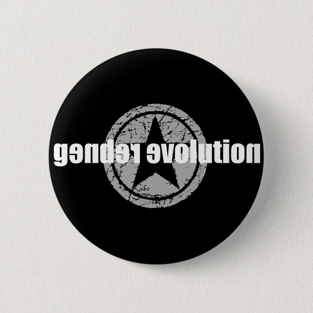 Gender Evolution Black Button (Front)