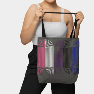 Gender Fluid Flag Minimalist Line Art Deco Tote Bag