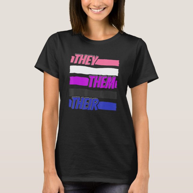 Gender Fluid Genderless - Non Binary Neutral They  T-Shirt (Front)
