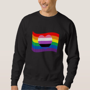 Gender Fluid Heart Flag Lgbtq Gay Rights Proud Pri Sweatshirt