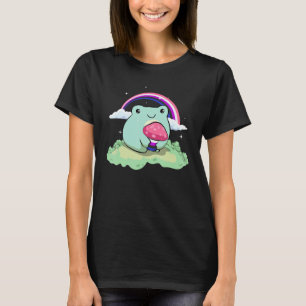 Gender Fluid Pride Flag Cute Frog Mushroom Subtle  T-Shirt