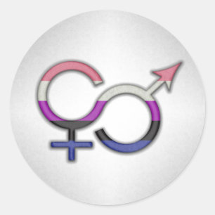 Gender Fluid Symbol Classic Round Sticker