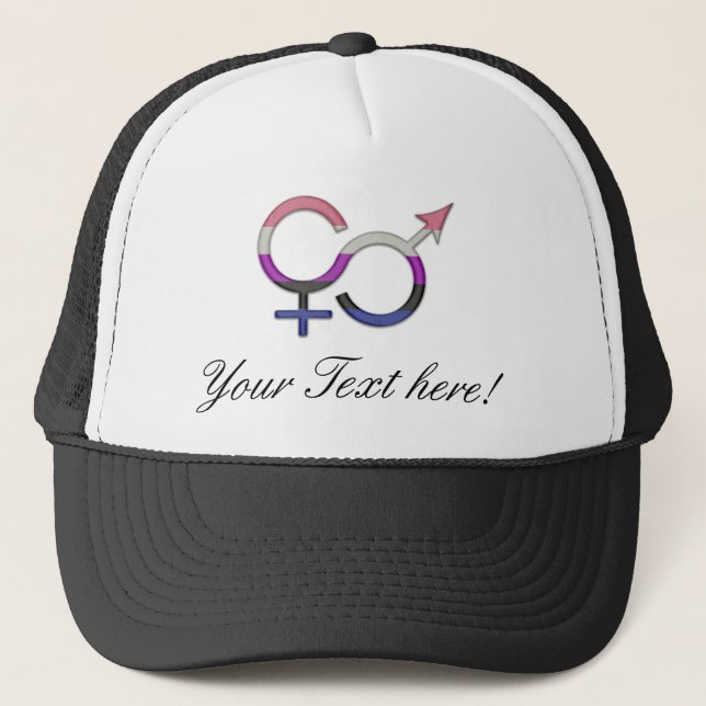 Gender Fluid Symbol in Pride Flag Colours Trucker Hat (Front)